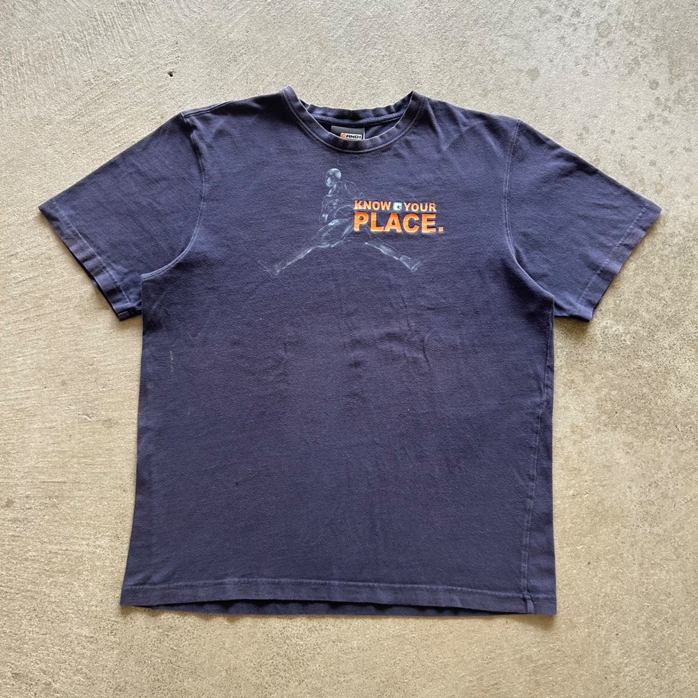 Vintage AND1 Shirt Adult Large Navy Blue Know Your Place Basketball Trash Talk